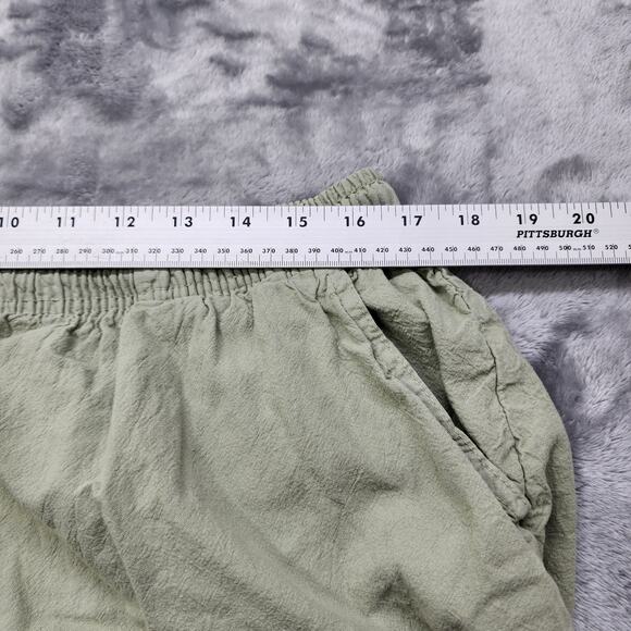 Vintage Erika Pants Womens XL Green Pull On Cotton High Rise Capri Drawstring - Picture 7 of 11